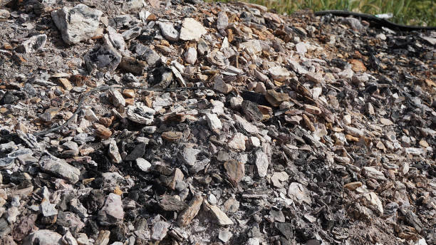 istock Burnt coal remains. burnt coal ash and remains, 1166429931