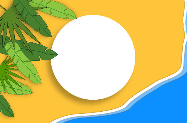istock Summer concept with a gold sandy beach and sea. Handmade composition with a white blank space for logo 1166435452