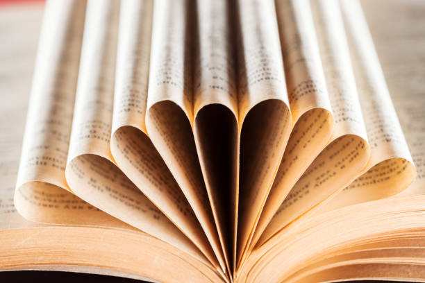 istock Selective focus of old book with folded pages 1166435493