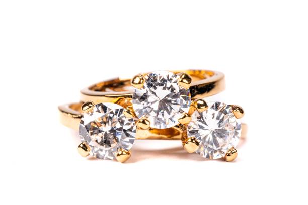 istock Close-up of clear stone gold rings 1166436140