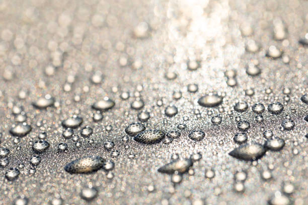 istock Background design made of water drops on a gray background 1166436711
