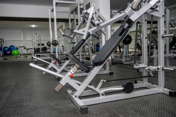 istock Different sport equipment in modern gym closeup 1166440842