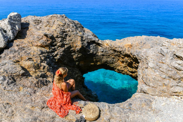 Woman in the hole bay.