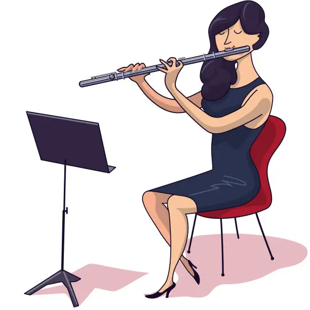 Vector illustration of Flautist