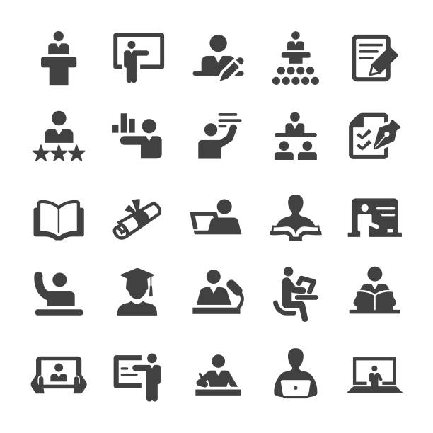 Teacher and Student Icons - Smart Series Teacher, Student, classroom icons stock illustrations
