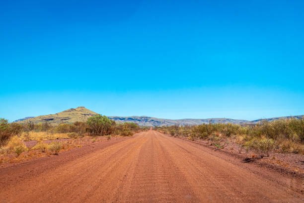istock Dirt road at Karijini National Park leading towards Mount Bruce 1166445655
