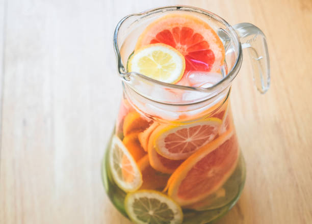 istock Fruit in a jug with fresh water 1166451456