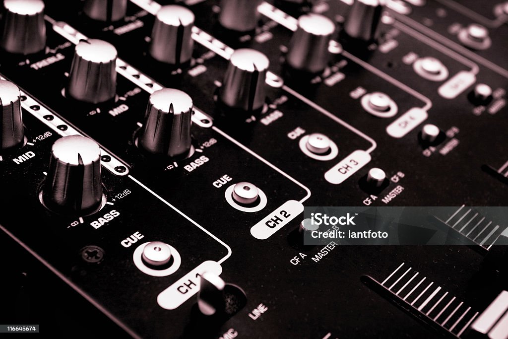 Sound mixer console - Foto de stock de Ajustar royalty-free