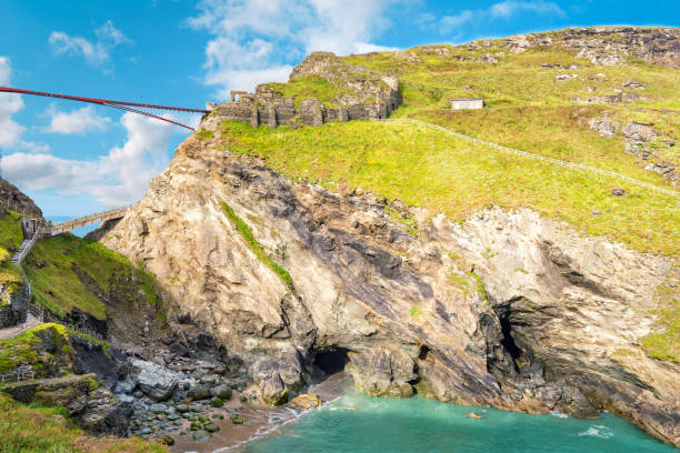 Legendary Tintagel island stock photo
