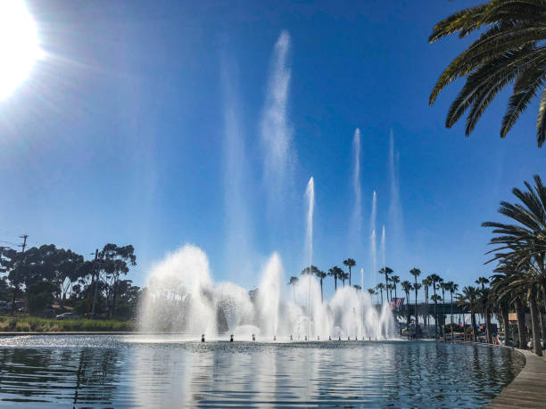 istock Water spouts in various heights from fountain in San Pedro, CA 1166461507