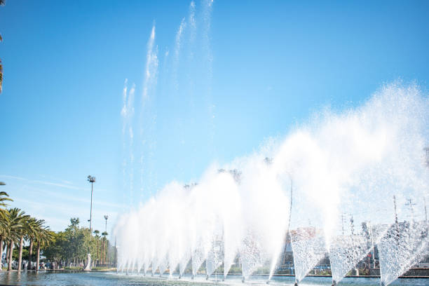 istock Water spouts in various heights from fountain in San Pedro, CA 1166461663
