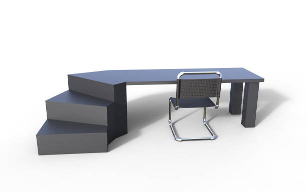 istock 3d Illustration of  staircase concept office table on a white background 1166466325