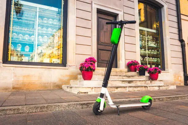 Photo of Electric scooter on city street