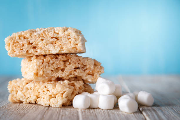 Rice Crispy Treats Rice Crispy Treat With Marshmallows crunchy stock pictures, royalty-free photos & images
