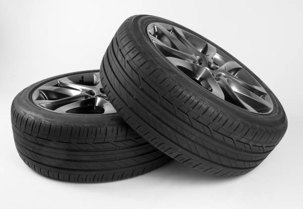 istock isolated tires and wheels for the car  on a white background 1166473996