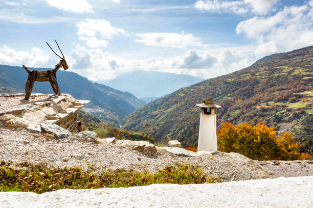 wide angle view from the traditional white village of Capileira in the Sierra Nevada,Spain