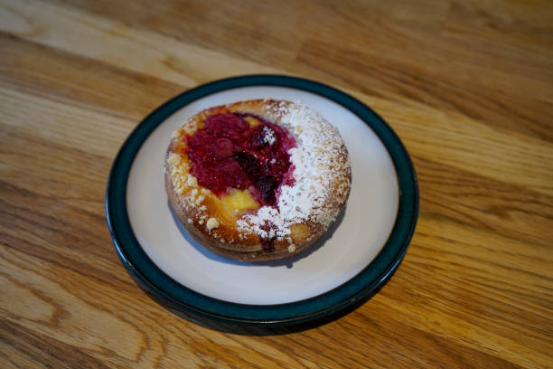 istock Fresh pastry on a plate on a wooden table 1166475480
