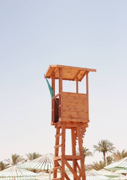 istock Wooden baywatch tower on the beach 1166476961