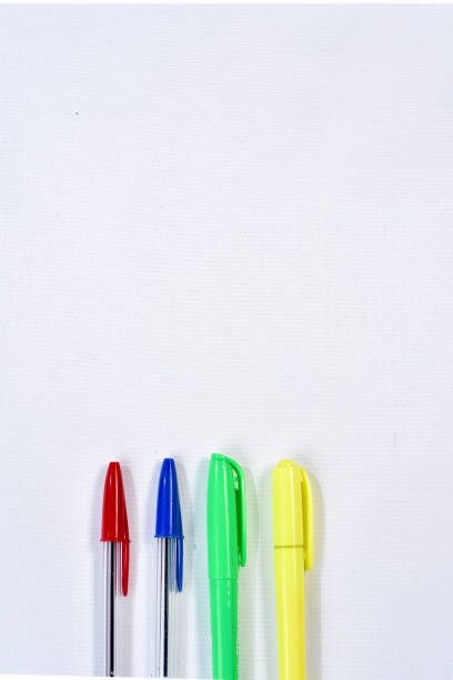 istock colorful ballpoint pens on white background 1166477206