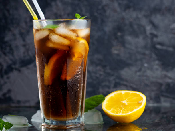 istock Classic long island iced tea, cocktails with strong drinks . Vodka,gin, rum, tequila and lemon juice with Cola and ice 1166477240