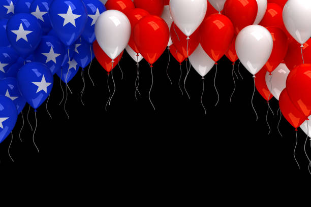 istock Red, white, and blue balloons background 1166477628