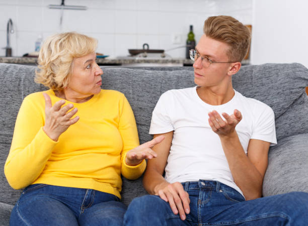 istock Mother and her son talking emotionally 1166480861