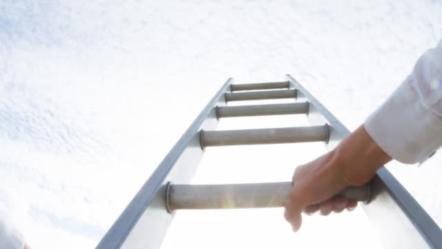 A man climbing a ladder