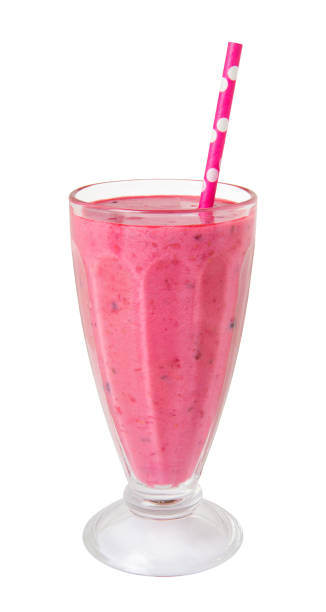 istock Fresh berry mix smoothie in a tall glass 1166482387