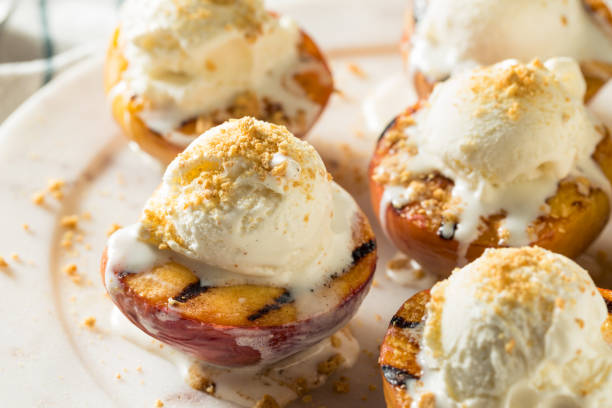 istock Homemade Grilled Peaches with Ice Cream 1166483510