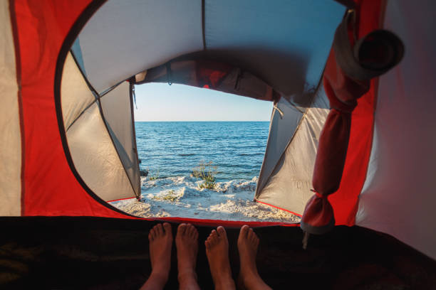 istock View from the tent to the sea. 1166483869