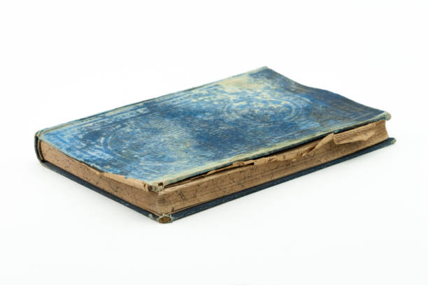 istock Antique blue book on white background isolated 1166488823
