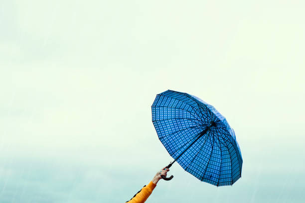 istock umbrella in the sky in rainy weather 1166497298