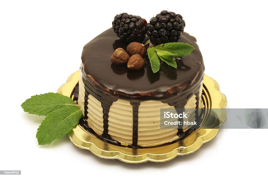 Nocciola e torta al cioccolato - Foto stock royalty-free di Beige