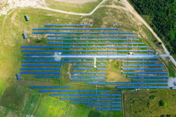 istock Aerial solar photovoltaic. 1166500580
