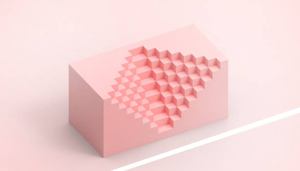 istock Rectangular box of mathematics and technology and a simple and beautiful business creative concept in red background - 3D rendering 1166503327
