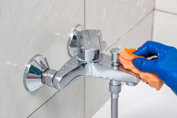 istock Plumbing fixtures cleaning process from limescale 1166511698