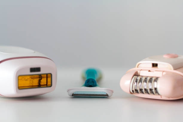 istock Razor, epilator and IPL epilator. Different forms of hair removal 1166512575