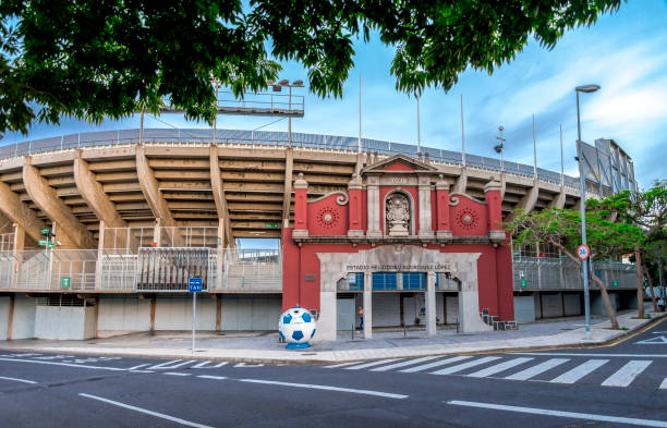 Stadium entrance of Estadio Heliodoro Rodriguez Lopez in Santa Cruz de Tenerife, Canary Islands, Spain stock photo