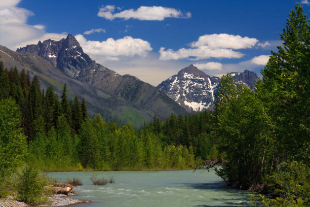 This photograph is of the flowing water at Lincoln Creek in Glacier National Park Montana, USA