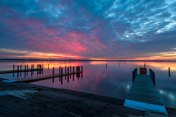 DNR West Higgins Lake Boat Launch smooth Sunrise
