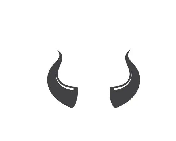 Vector illustration of devil horn,animal horn logo icon vector
