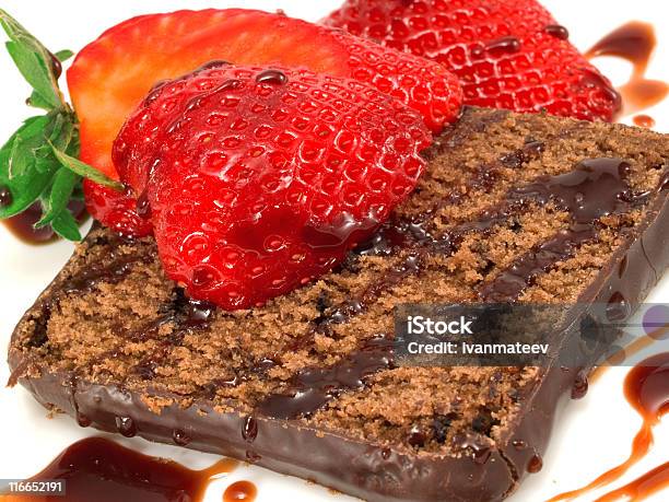 Chocolate Cake With Strawberry Stock Photo - Download Image Now - Baked, Bakery, Berry Fruit