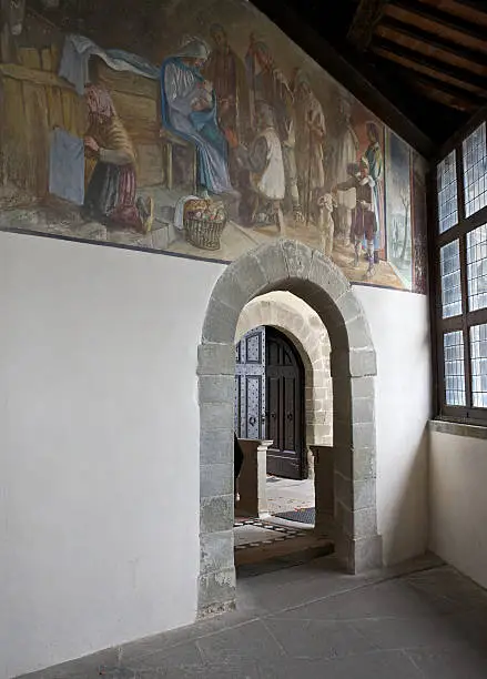 Detail of the Corridor of the Stigmata. Franciscan Sanctuary of La Verna. Tucsany, Italy