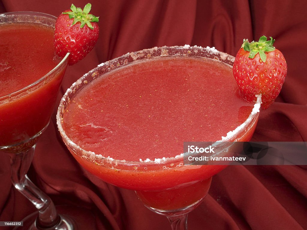 Cocktails Collection - Strawberry Margaritas Ingredients for Strawberry Margarita: Alcohol - Drink Stock Photo