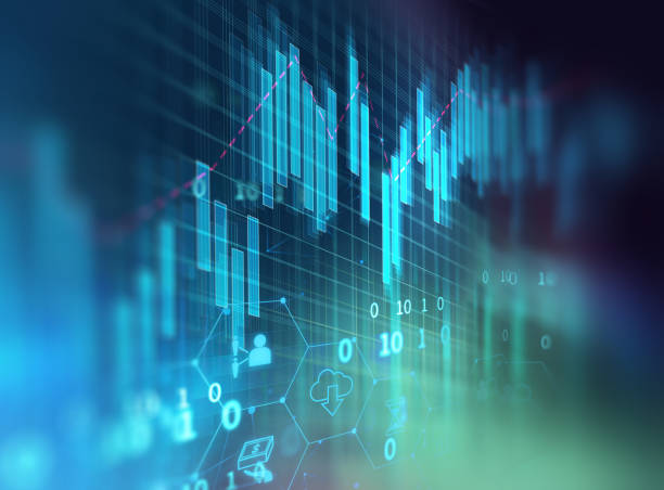 istock stock market investment graph with indicator and volume data. 1166525453