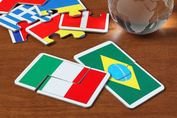 istock Italy and Brazil Flags in puzzle 1166527672