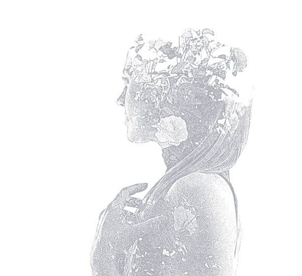 istock Multiple Exposure of young woman and flowers 1166528775