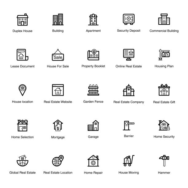 Construction Line Icons Pack Get your best construction vectors with variety of contexts pertaining to property agency, housing scheme and construction. Go ahead, start downloading! duplex stock illustrations