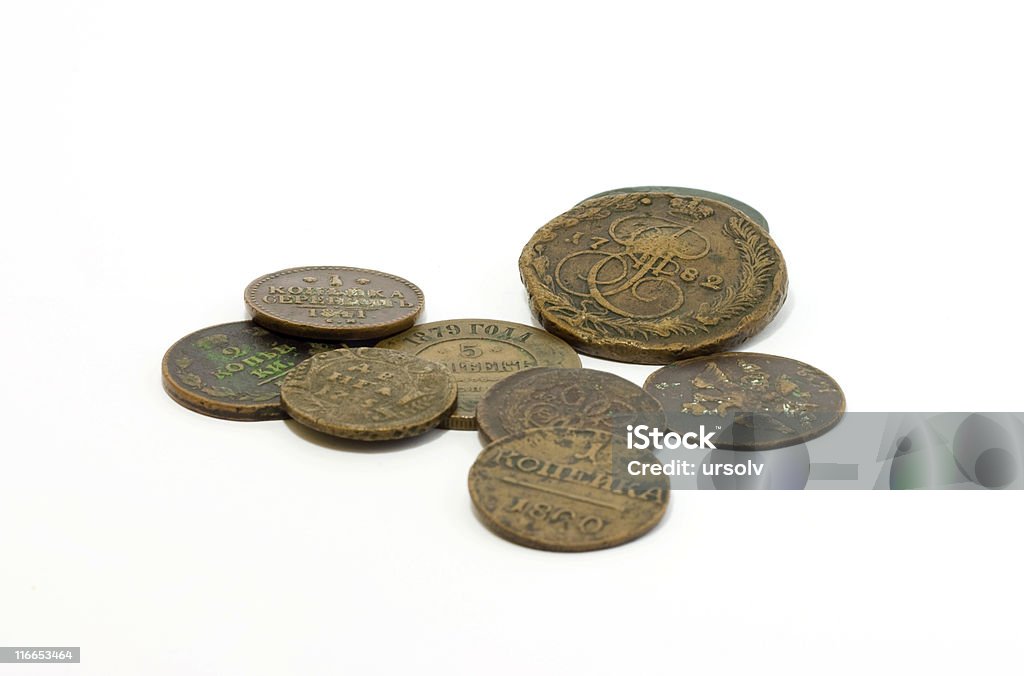 ロシア帝国の歴史を積み上げられた硬貨 - エリザベス1世のロイヤリティフリーストックフォト
