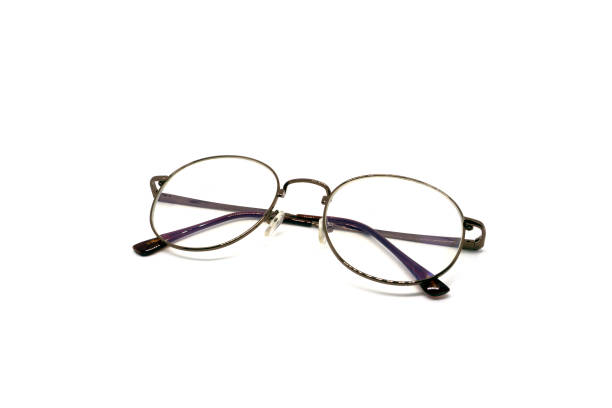 istock Classic vintage brown stylish round optical glasses on white background,isolated. 1166535156